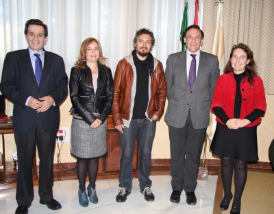 De izquierda a derecha, Manuel Blzquez, Rosario Mrida, Paco Acedo, Jos Carlos Gmez Villamandos y Carmen Tabernero