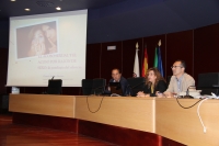 De izquierda a derecha, Miguel Agudo, Rosario Mrida y Octavio  Salazar en la inauguracin del curso