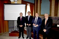 De izquierda a derecha, José Manuel Pastor, José Carlos Gómez Villamandos, Francisco Luis Córdoba y Joaquín Aldás en la presentación del estudio. 