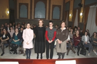 De izquierda a derecha, Mara Martnez-Atienza, Alejandra Osorio, Nuria Magaldi y M ngeles Jordano al inicio del acto de bienvenida