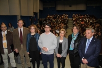 Autoridades que han intervenido en el acto de presentación de las jornadas en la Facultad de Ciencias del Trabajo.